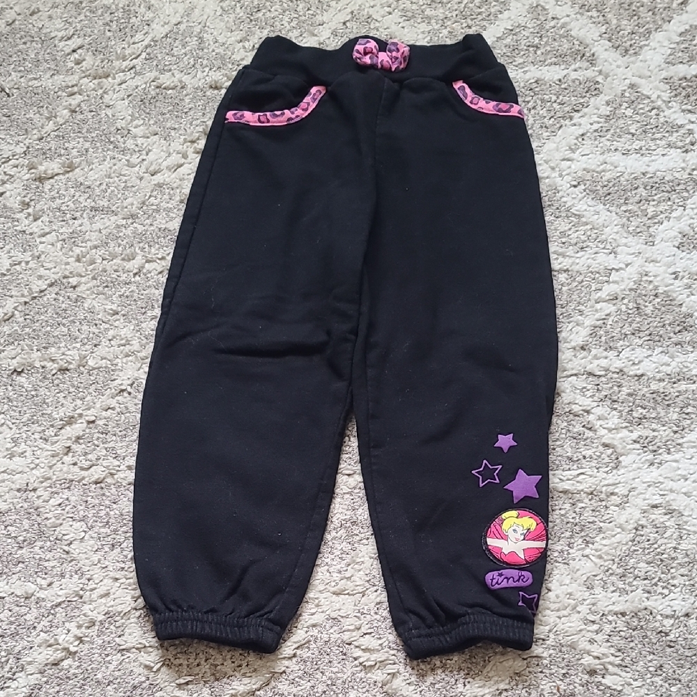 4 for $28 - Disney Girls 3T Black Sweatpants - Tinkerbell